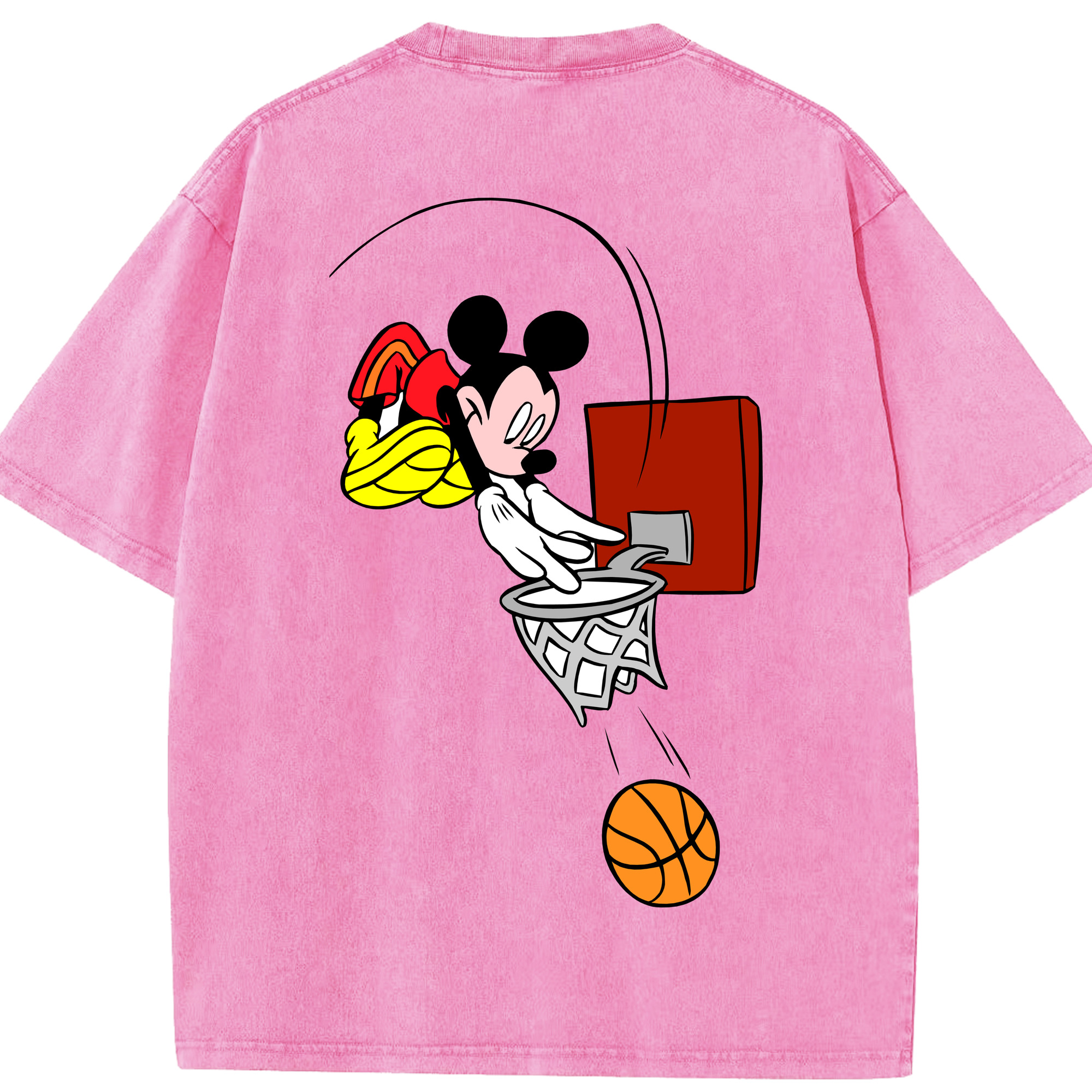 （画像用） ミッキーマウス Mickey Mouse 綿100% ヴィンテージ風 半袖Tシャツ（背面プリント）